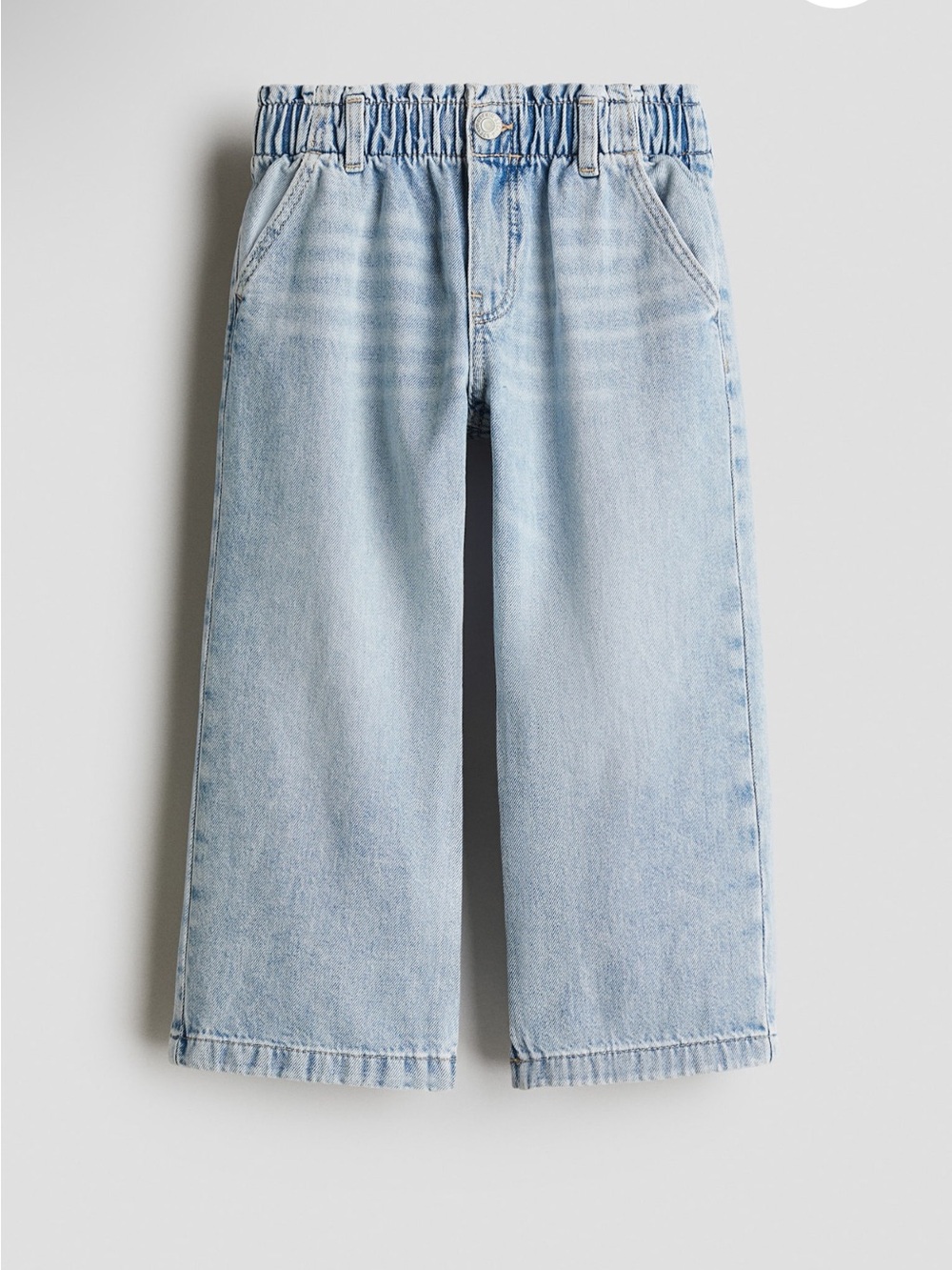 H&M Daisy Wide Leg Paper-Bag Jeans Light Denim Toddler Girl 2T